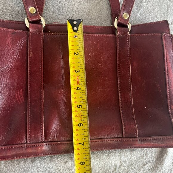Merlot Leather Satchel Hand Bag - Picture 14 of 16